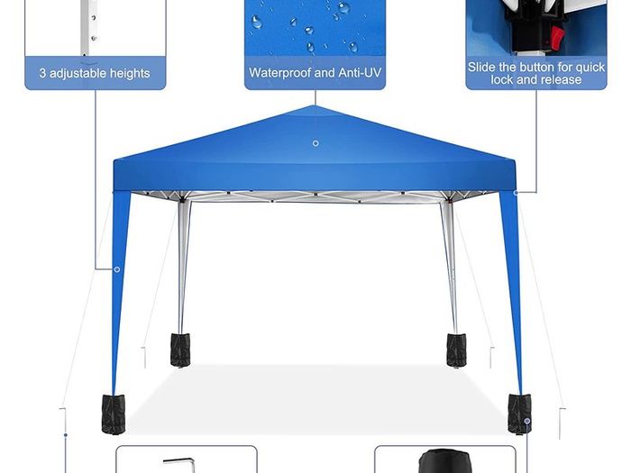Folding Gazebo 3 x 3 m Waterproof UV Protection Gazebo Popup Garden Tent