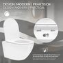 Wall-hung ceramic toilet,  long, rimless with soft-close Image 7
