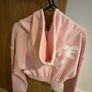 Pink crop white fox hoodie Image 2