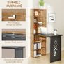 Folding Desk with Blackboard Multi-function Computer Office Workstation Side Shelf for Home Office, Rustic Brown Image 3