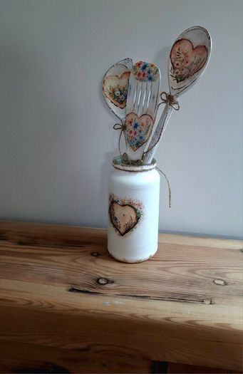 Set of  3 Decorative Kitchen Utensils in the Jar