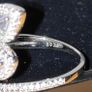 925 Sterling silver triple pear halo wrap CZ ring Image 2