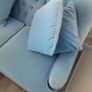 Blue velvet Dutch buttoned sofa immaculate condition Image 7