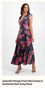 Liquorish plunge front maxi dress