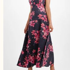 Liquorish plunge front maxi dress