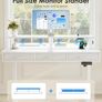 Electric Standing Desk 120 x 54cm Height Adjustable with 3 Drawers RGB LED Strip Charging Station for Home Office Computer Workstation Table Monitor Stand White Image 5