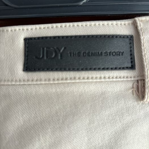 Cream pleather trousers