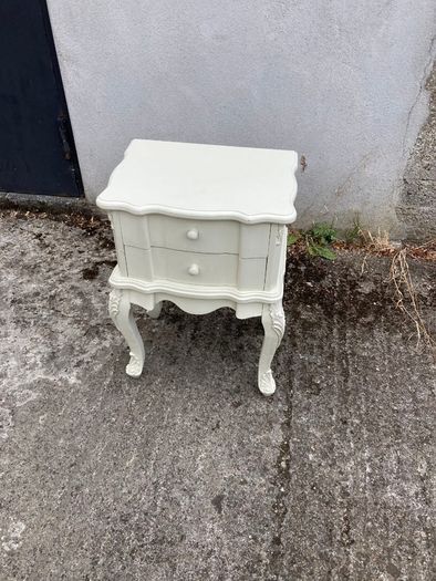 Bedside Locker -  White French Side Table