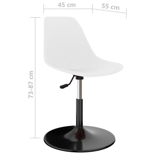 Swivel Dining Chairs 6 pcs White PP