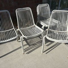 x11 Stackable White Metal Garden Outdoor Chairs