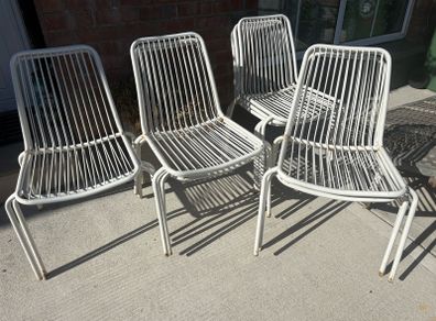 x11 Stackable White Metal Garden Outdoor Chairs