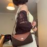 Crochet crossbody bag in chocolate colour Image 7