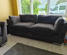 grey 2 seater and 3 seater sofa