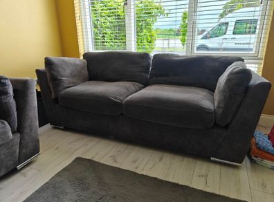 grey 2 seater and 3 seater sofa