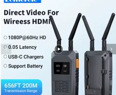 Lemorele 5G 1080P Wireless HDMI Transmitter and Receiver 200M Low Latency Video Transceiver For Camera Laptop PC TV APP Preview
