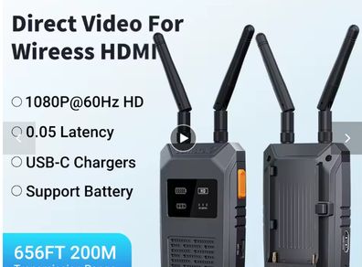 Lemorele 5G 1080P Wireless HDMI Transmitter and Receiver 200M Low Latency Video Transceiver For Camera Laptop PC TV APP Preview