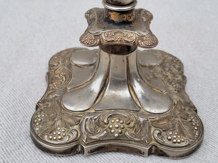 Antique Old English Edwardian Silver Plated Candlesticks