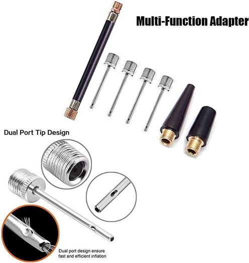 Portable Ball Pump,Air Pump Inflator Kit with Needle,Nozzle, Extension Hose Hand Pumps for Basketball Football Volleyball Water Polo Rugby Exercise Sports Ball Balloon Swim Inflatables (FREE POSTAGE)