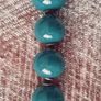 Large Beaded necklace teal Image 4