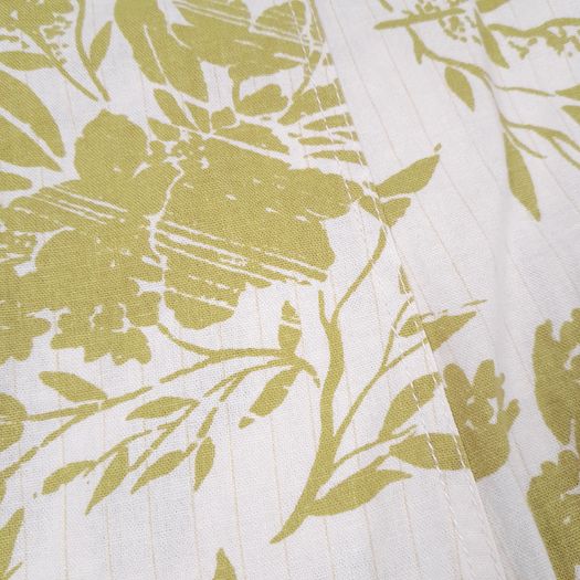 Marks & Spencer White Olive Green Floral Print A-line Midi Skirt 14UK/42EU