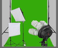Cotton Muslin Backdrops White Soft Box Light Kit 4 Head