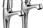 Value High Neck Pillar Taps with Durable Ceramic Disc Valves, Deck Mounted, Chrome Finish