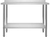 vidaXL Kitchen Work Table with Backsplash 120x60x93 cm Stainless Steel