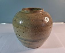 Antique Qing Chinese Pottery Glazed Ginger Jar
