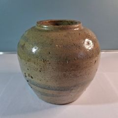 Antique Qing Chinese Pottery Glazed Ginger Jar
