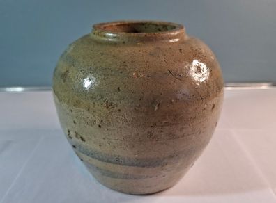 Antique Qing Chinese Pottery Glazed Ginger Jar