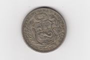1923 Republica Peruana 5 Five Decimos Fino Silver PERU 50% silver Coin (no .393)