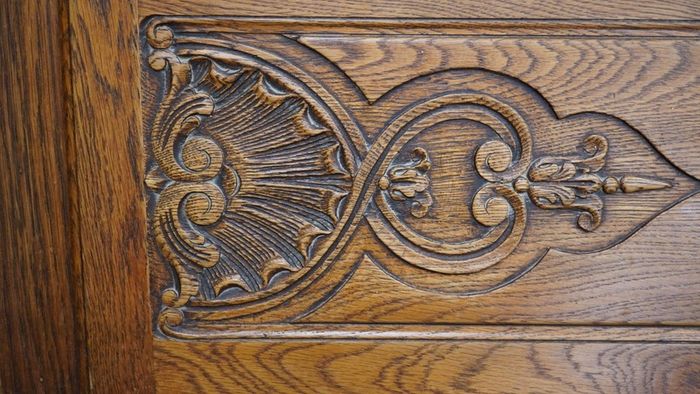 French Louis XV Revival Carved Solid Oak Bureau/Secretary, c.1920s