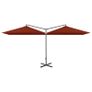 Double Parasol with Steel Pole Terracotta 600x300 cm Image 2