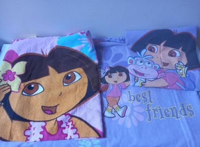 SALE!  DORA the Explorer Single size duvet cover, pillowcase and bath towel