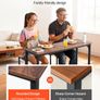 Bar Table, 3PCS 1193.8mm Bars Tables Set, Bar Tables and Chair Set with Rounded Edge Design, Rectangular Pub Table with Two Stools for Office Desk, Breakfast Corner, Mini Bars, Rustic Brown Image 6