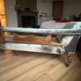 Antique chaise longue (prestigious textiles Pewter velvet) Image 7