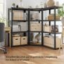 Corner Shelving Set 4 Tiers Heavy Duty Metal Storage Shelving for Garage Storage Room Basement Shelf Load 2625kg Ink Black Natural Image 3