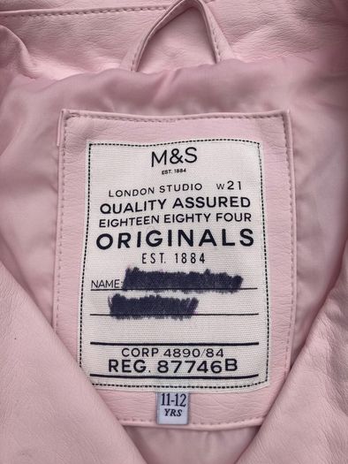 Beautifully soft Pink Leather Biker Jacket - Age 11-12