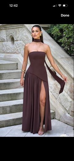 Brown ball dress