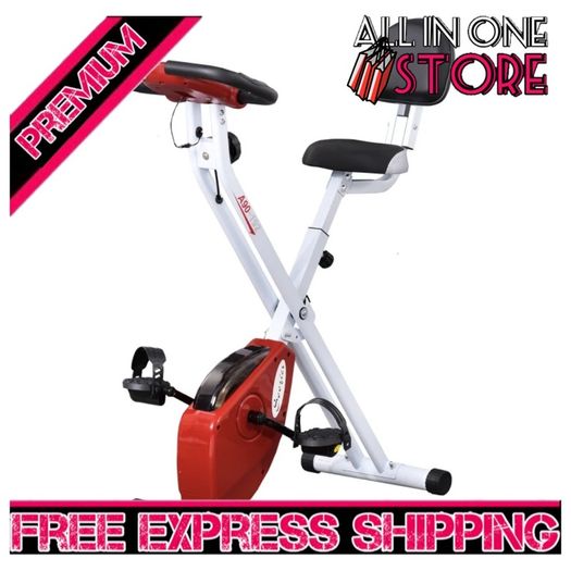Steel Manual Resistance Exercise Bike w/ LCD Monitor Red (FREE SHIPPING)