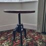 Pair of Industrial Cast Iron & Distressed Wood Crank Tables (Adjustable Height) Image 5
