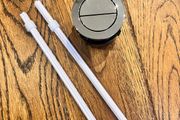 Chrome/silver dual flush toilet button
