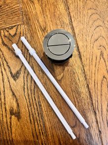 Chrome/silver dual flush toilet button