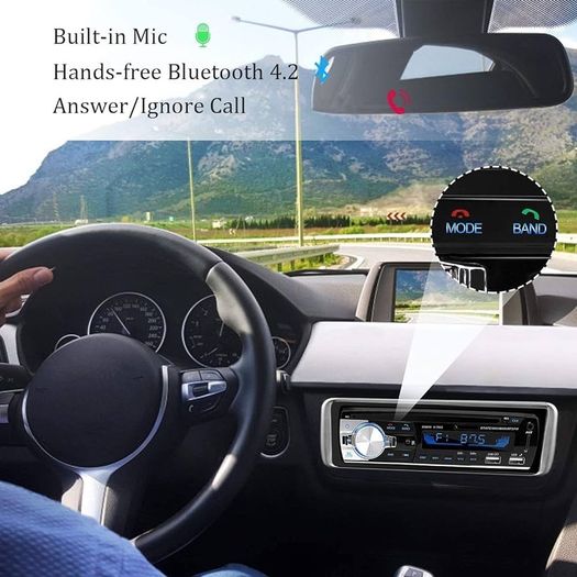 Car Radio Bluetooth Hands-Free, CENXINY 1 DIN Car Stereos with USB and CAR MP3 Player, 4x65W FM Radio, Support IOS and Android Phone
