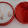 18K Rose Gold Plated Crystal Pendant & Earrings Set Image 2