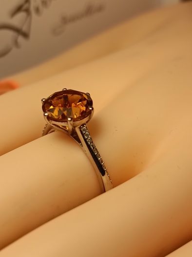 3 carat Natural Brazilian Citrine Solitaire Ring