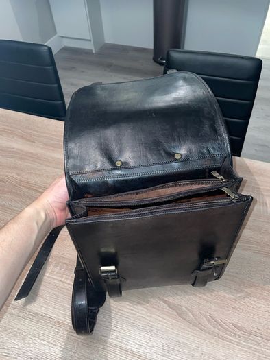 Leather women's square bag