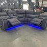 Hannan Corner Grey Fabric Recliner Sofa Image 4