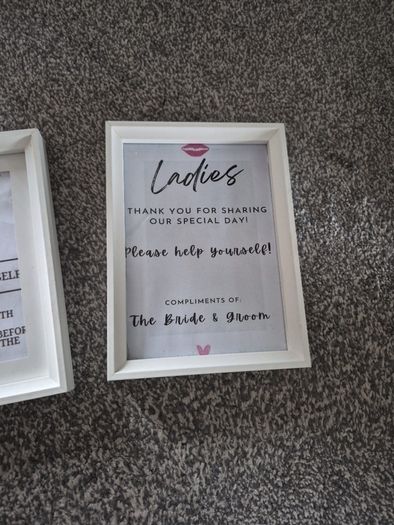 Wedding bathroom signs