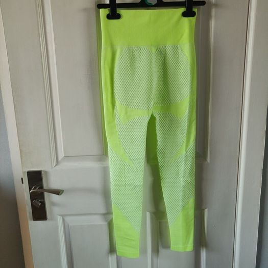 Yellow Neon Sports Leggings, Brand new, size S